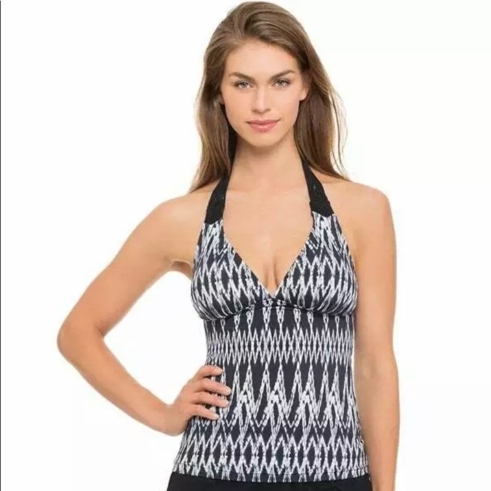 NWT Profile By Gottex Shibori Tankini Halter Swimsuit Top Size 6 or 8